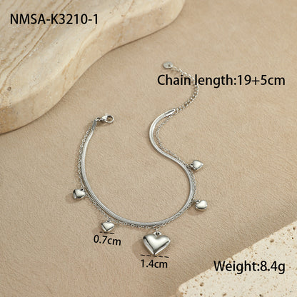 Steel Color Love Anklet