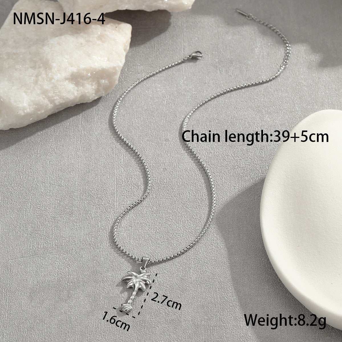 Steel Coconut Tree Necklace