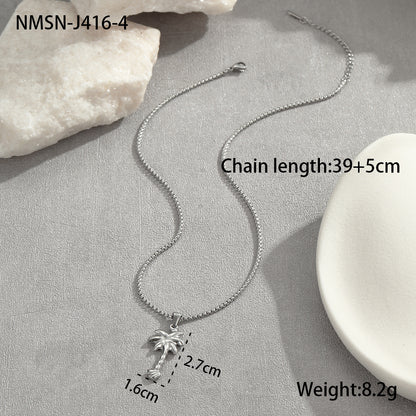 Steel Coconut Tree Necklace