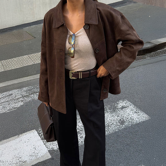 Simple Elegant Button Long Sleeve Coat Women Clothing Autumn Winter