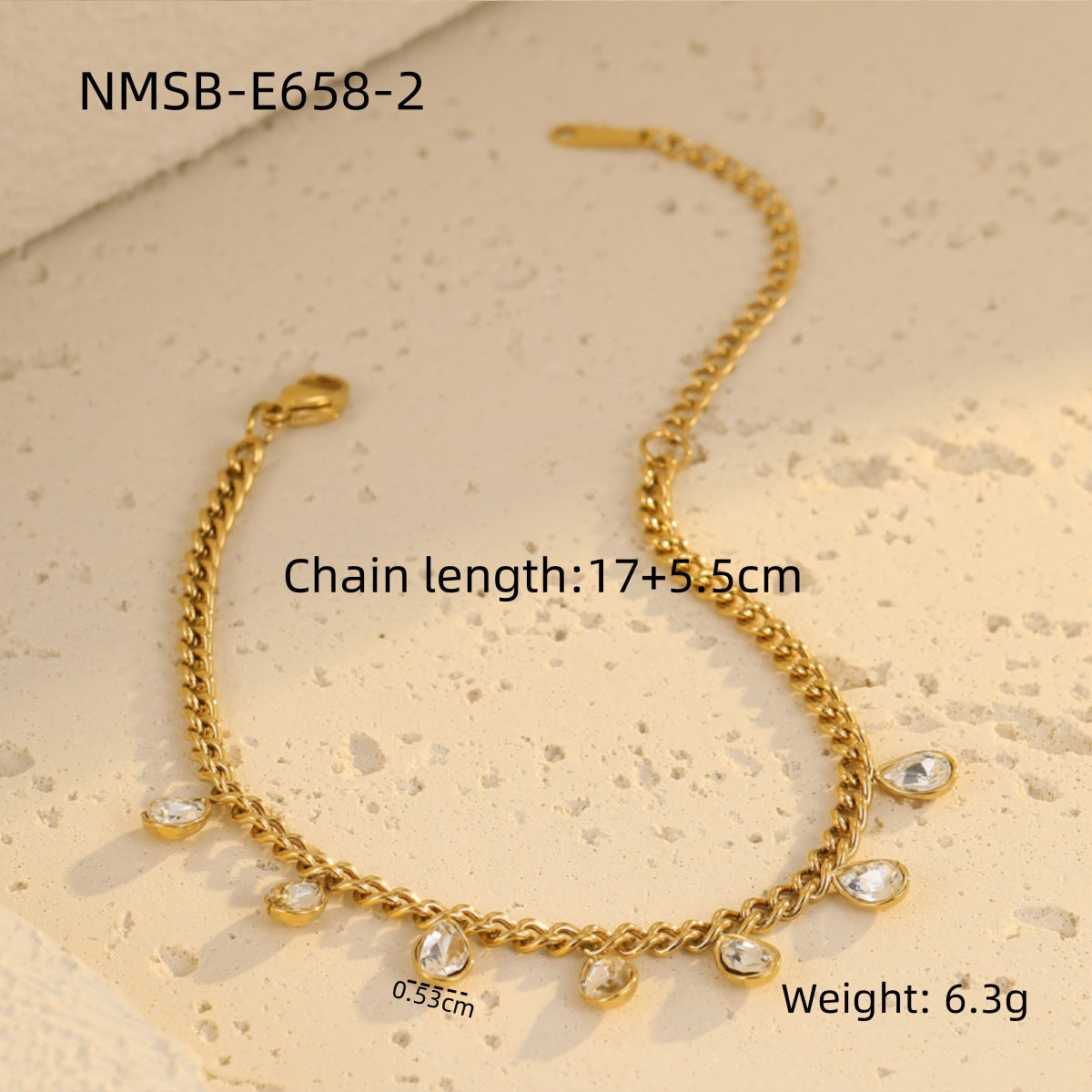 NMSB-E658-2 Water Drop White Zircon