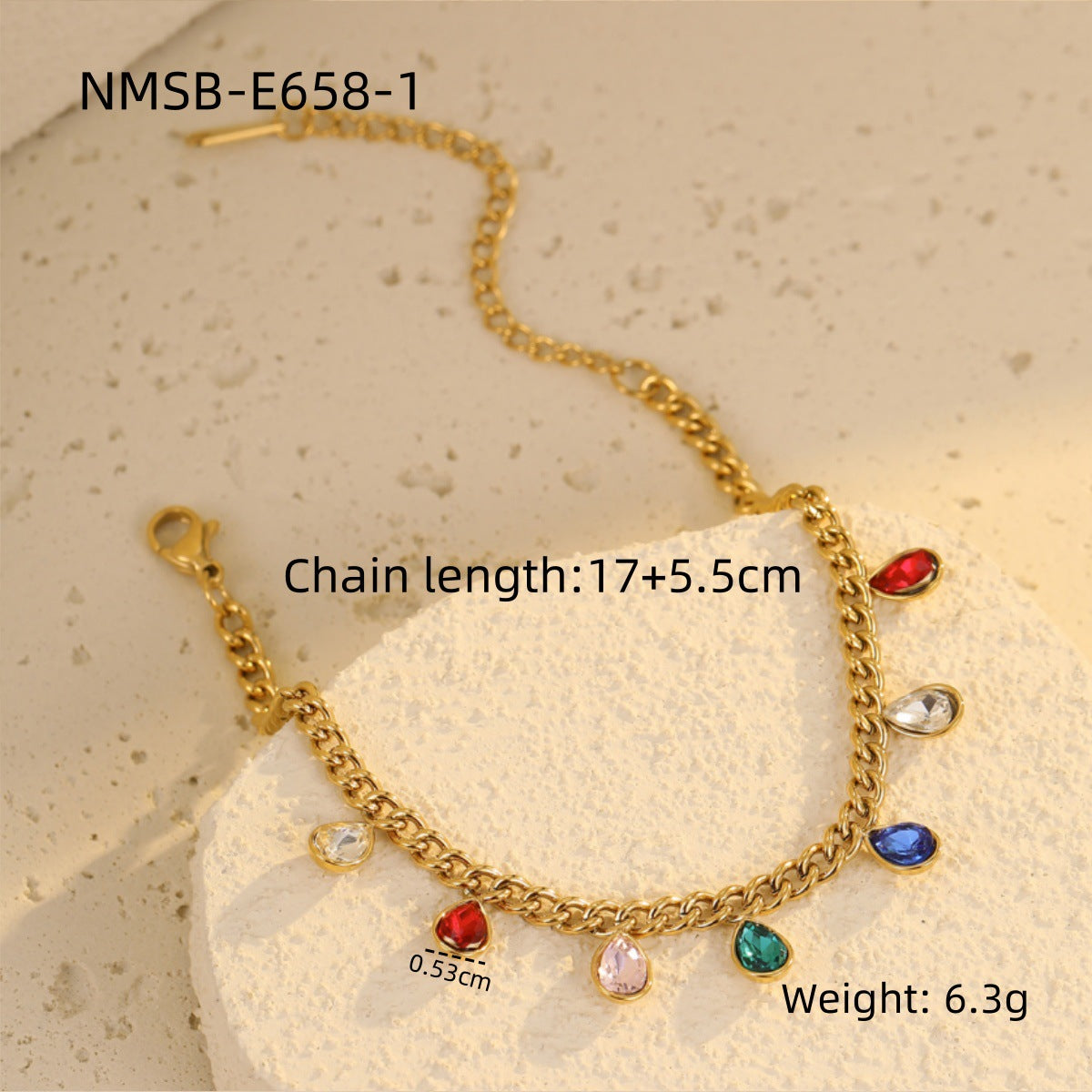 NMSB-E658-1 Water Drop Color Zircon