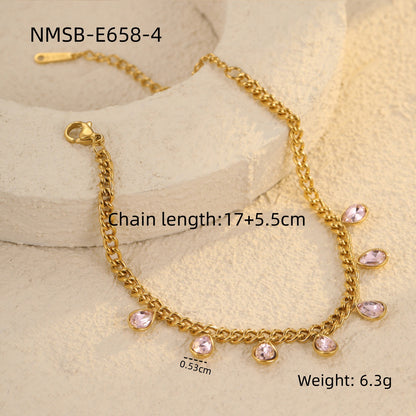 NMSB-E658-4 Water Drop Pink Zircon