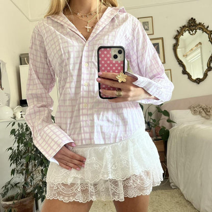 Autumn Polo Collar Breasted Cardigan Long Sleeve Shirt Slim Fit All Matching Striped Top