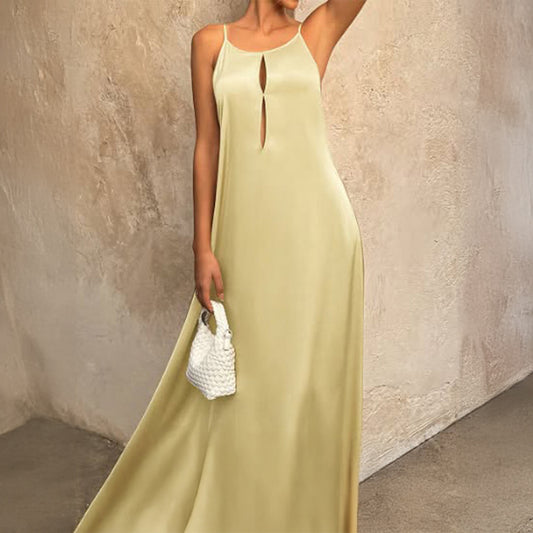 Elegant High Grade Sling Maxi Dress Women Clothing Autumn Winter