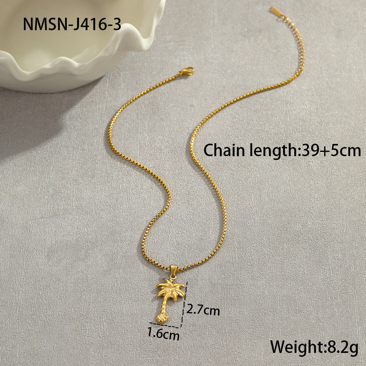 Gold Coconut Tree Necklace