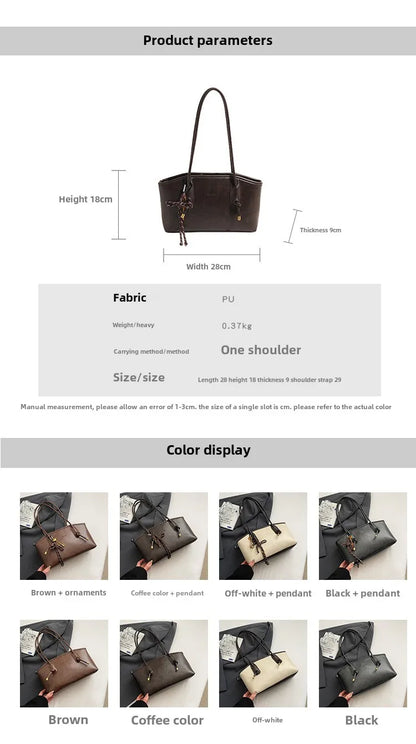 PU Leather Shoulder Bags For Women 2025 Winter Y2K Trend Female Crossbody Bag Lady Handbags And Purses Retro Tote Bag bolso