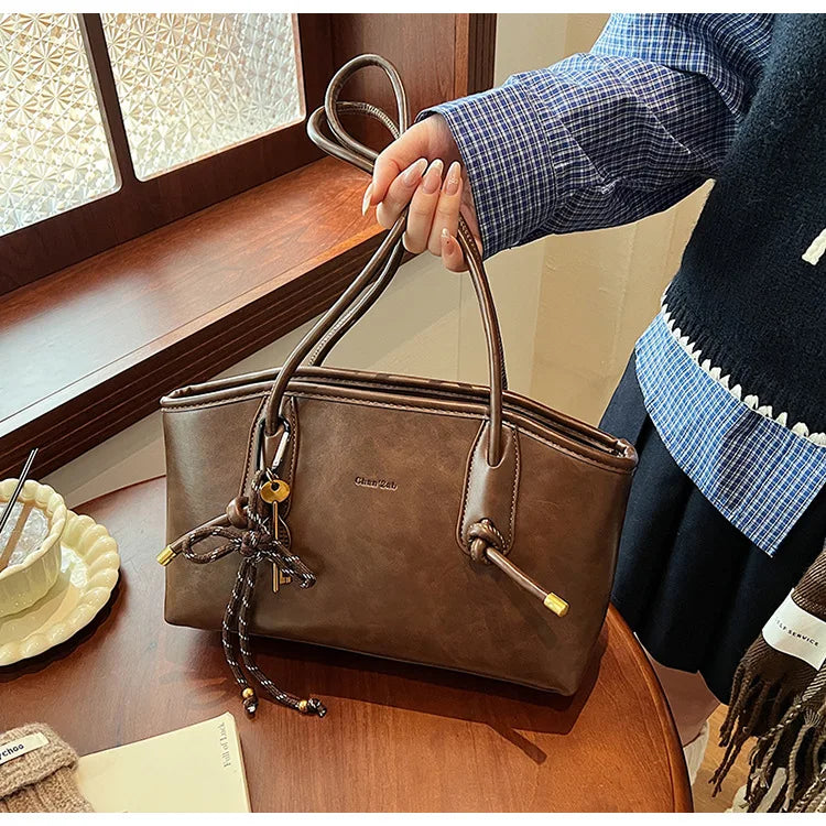 PU Leather Shoulder Bags For Women 2025 Winter Y2K Trend Female Crossbody Bag Lady Handbags And Purses Retro Tote Bag bolso