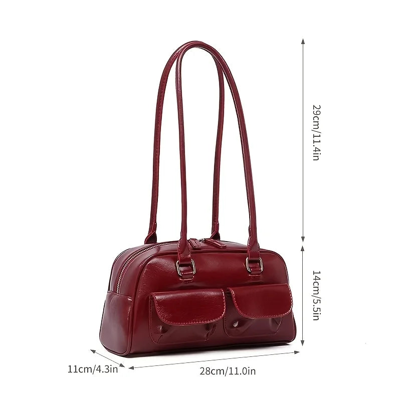 Fashion Armpit Bag, High- Value Versatile Handbag Niche Design Women Tote Shoulder Bag, Retro Pu Leather Purses and Handbags