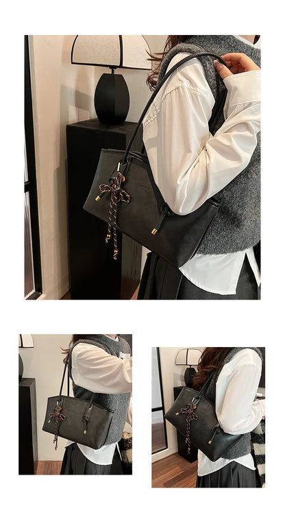 PU Leather Shoulder Bags For Women 2025 Winter Y2K Trend Female Crossbody Bag Lady Handbags And Purses Retro Tote Bag bolso