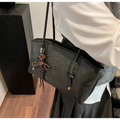 PU Leather Shoulder Bags For Women 2025 Winter Y2K Trend Female Crossbody Bag Lady Handbags And Purses Retro Tote Bag bolso