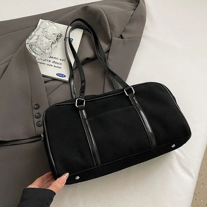 Casual Large Capaci Suede Bag Women 2025 New Autumn and Winter Retro Brown Commuter Shoulder Bag Pillow Bag Purses and Handbags