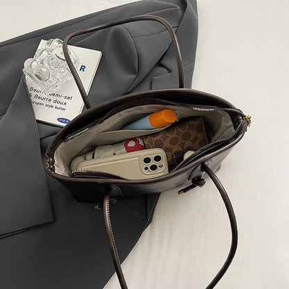 PU Leather Shoulder Bags For Women 2025 Winter Y2K Trend Female Crossbody Bag Lady Handbags And Purses Retro Tote Bag bolso