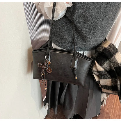 PU Leather Shoulder Bags For Women 2025 Winter Y2K Trend Female Crossbody Bag Lady Handbags And Purses Retro Tote Bag bolso