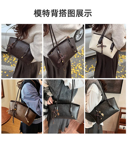 PU Leather Shoulder Bags For Women 2025 Winter Y2K Trend Female Crossbody Bag Lady Handbags And Purses Retro Tote Bag bolso