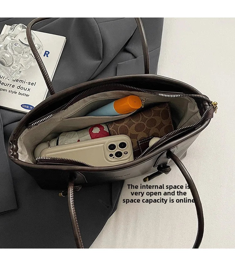 PU Leather Shoulder Bags For Women 2025 Winter Y2K Trend Female Crossbody Bag Lady Handbags And Purses Retro Tote Bag bolso