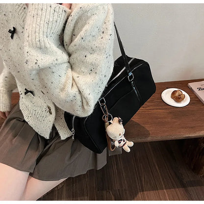Casual Large Capaci Suede Bag Women 2025 New Autumn and Winter Retro Brown Commuter Shoulder Bag Pillow Bag Purses and Handbags