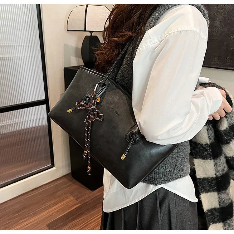 PU Leather Shoulder Bags For Women 2025 Winter Y2K Trend Female Crossbody Bag Lady Handbags And Purses Retro Tote Bag bolso