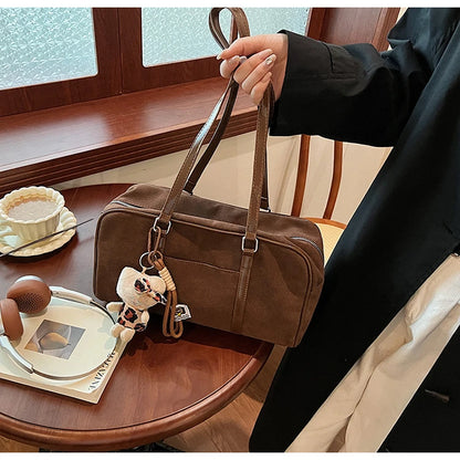 Casual Large Capaci Suede Bag Women 2025 New Autumn and Winter Retro Brown Commuter Shoulder Bag Pillow Bag Purses and Handbags